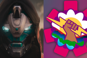 Cayde-6 (Nathan Fillion) steels himself for battle in Destiny 2 - The Final Shape (2024), Bungie / Latin@Bungie's official logo