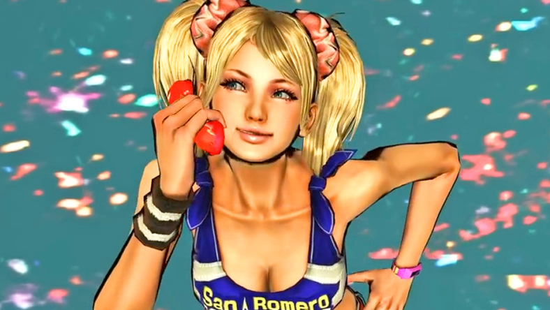 Juliet (Tara Strong) gets a phone call in Lollipop Chainsaw (2012), Kadokawa Games