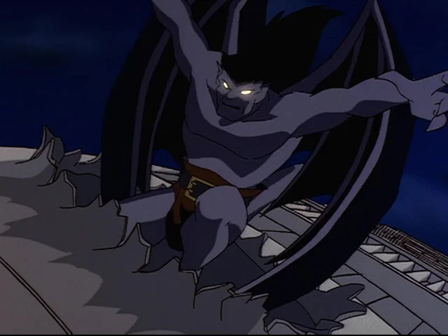 An angry Goliath (Keith David) breaks free from the Quarrymen's trap in Gargoyles: The Goliath Chronicles Season 3 Episode 13 "Angels in the Night" (1997), Disney
