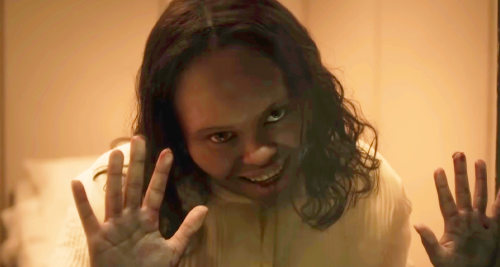 Angela (Lidya Jewett) finds herself in the swings of full possession in The Exorcist: Believer (2023), Universal Pictures