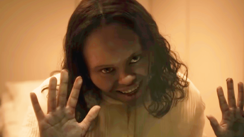 Angela (Lidya Jewett) finds herself in the swings of full possession in The Exorcist: Believer (2023), Universal Pictures