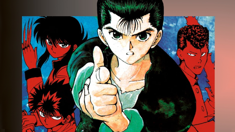 The Spirit Detectives assemble on Yoshihiro Togashi's cover to Yu Yu Hakusho Vol. 6 "The Dark Tournament" (1992), Shueisha