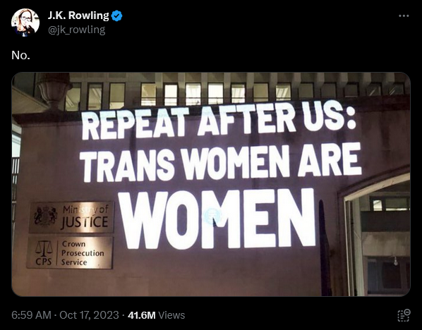 J.K. Rowling weighs in on the recent reports that the U.K.'s Labour party is seeking to criminalize the act of misgendering.