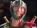 Thor (Chris Hemsworth) meets a friend in Thor: Ragnarok (2017), Marvel Entertainment