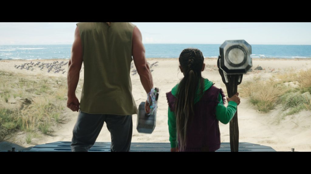Thor (Chris Hemsworth) and Love (India Rose Hemsworth) face the future in Thor: Love and Thunder (2022), Marvel Entertainment