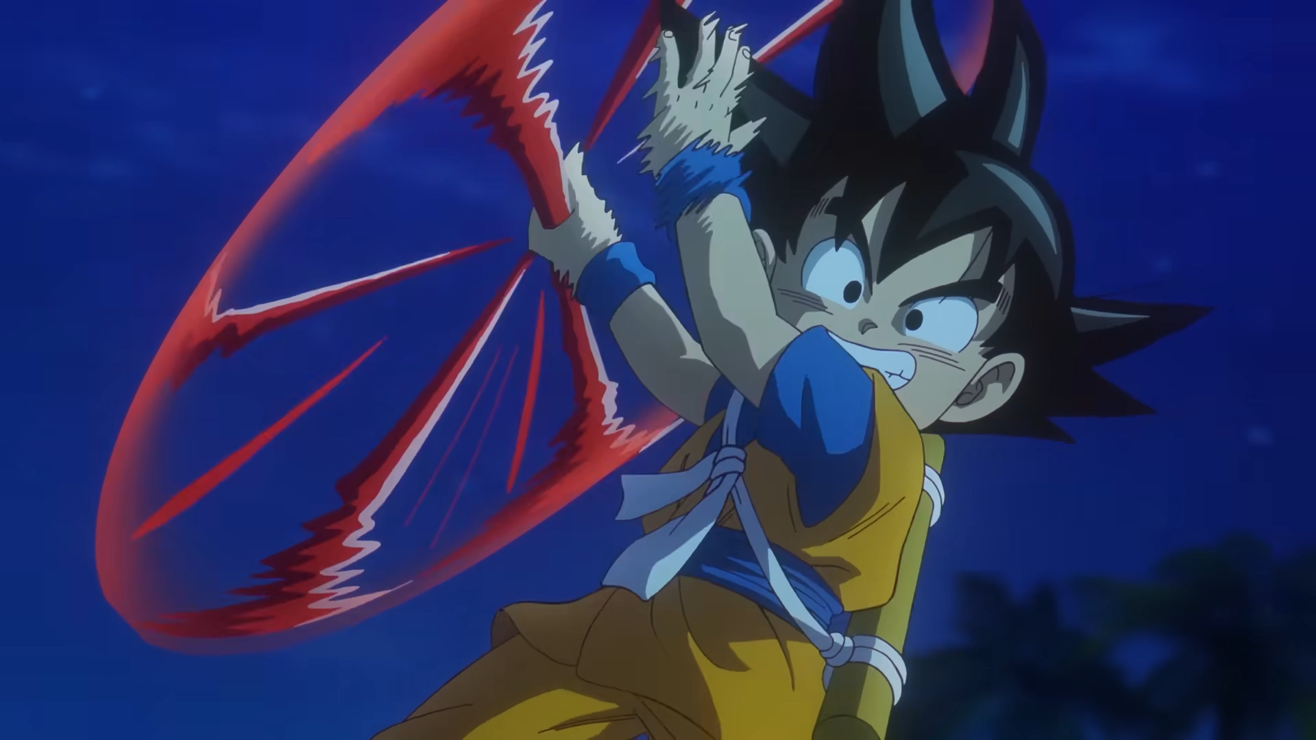Goku (Masako Nozawa) takes the Power Pole for a spin in Dragon Ball Daima (2024), Toei Animation