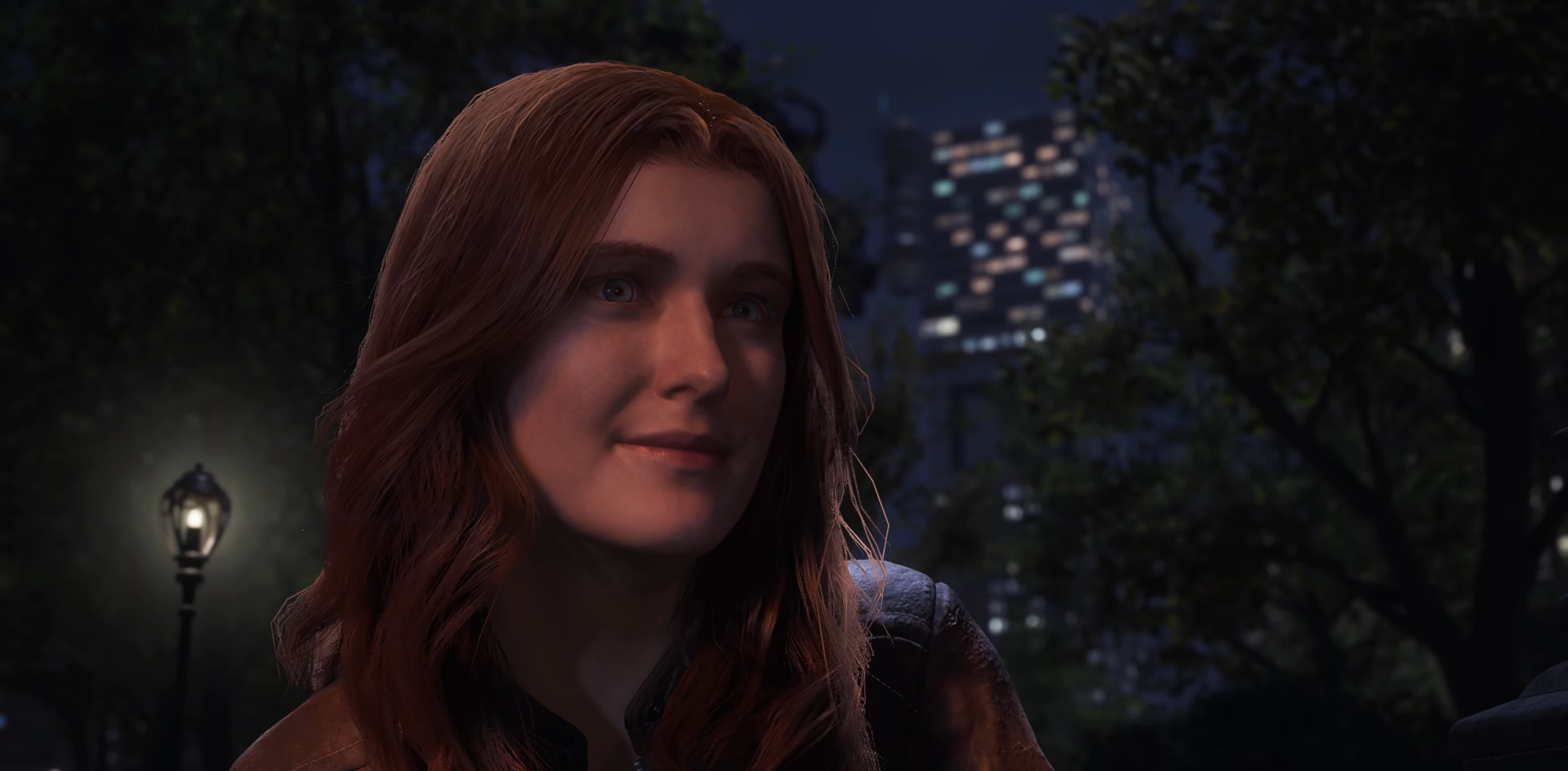Mary-Jane Watson (Laura Bailey) thanks Peter Parker (Yuri Lowenthal) for his help in Marvel's Spider-Man 2 (2023), Insomniac Games