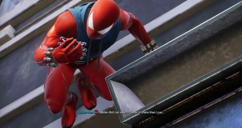 Peter (Yuri Lowenthal) deploys a Spider-Bot in Marvel's Spider-Man 2 (2023), Insomniac Games