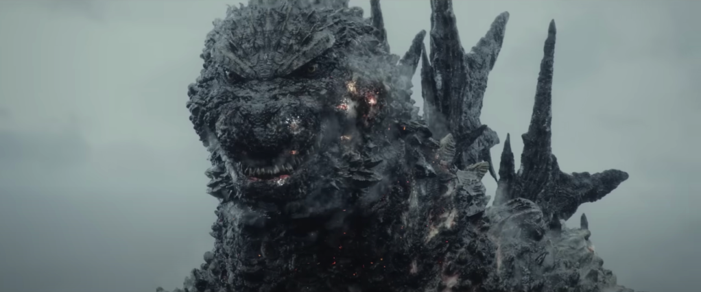 Godzilla is unfazed by the military in Godzilla Minus One (2023), Toho Co., Ltd