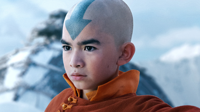 Aang (Gordon Cormier) stands ready to protect a Water Tribe village in Avatar: The Last Airbender (2024), Netflix