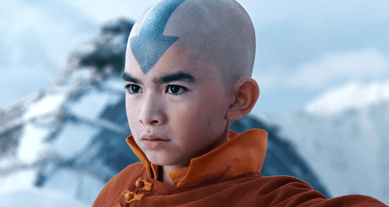 Aang (Gordon Cormier) stands ready to protect a Water Tribe village in Avatar: The Last Airbender (2024), Netflix