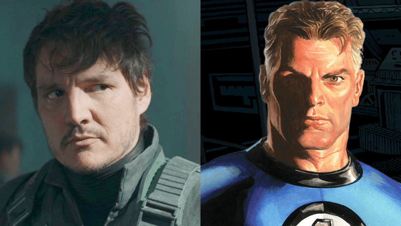 Din (Pedro Pascal) removes his helmet within an Imperial facility in The Mandalorian Season 2 Episode 7 "Chapter 15: The Believer" (2020), Disney Plus / Mr. Fantastic strikes a dashing portrait on Alex Ross' 'Timeless' variant cover to Fantastic Four Vol. 6 #24 "Cold Snap" (2020), Marvel Comics