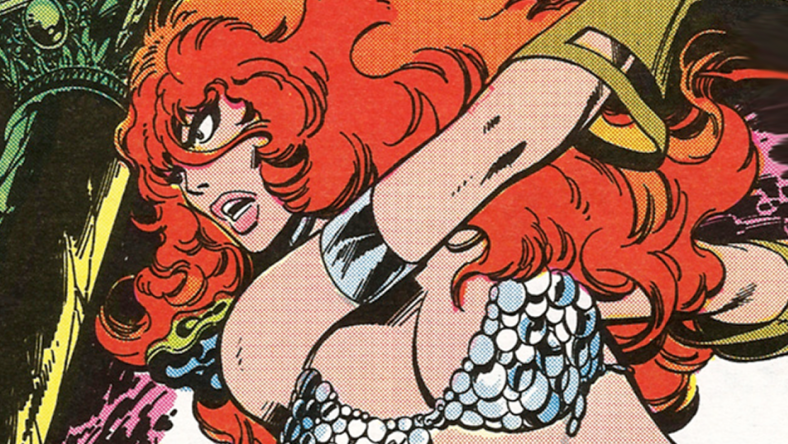 The spirit of Red Sonja takes possession of Mary-Jane Watson in Marvel Team-Up Vol. 1 #79 "Sword of the She-Devil" (1978), Marvel Comics. Words by Christ Claremont and John Byrne, art by John Byrne, Terry Austin, Glynis Wein, and Tom Orzechowski.