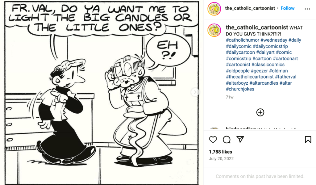 Joshua Masterson, Catholic Cartoonist Instagram