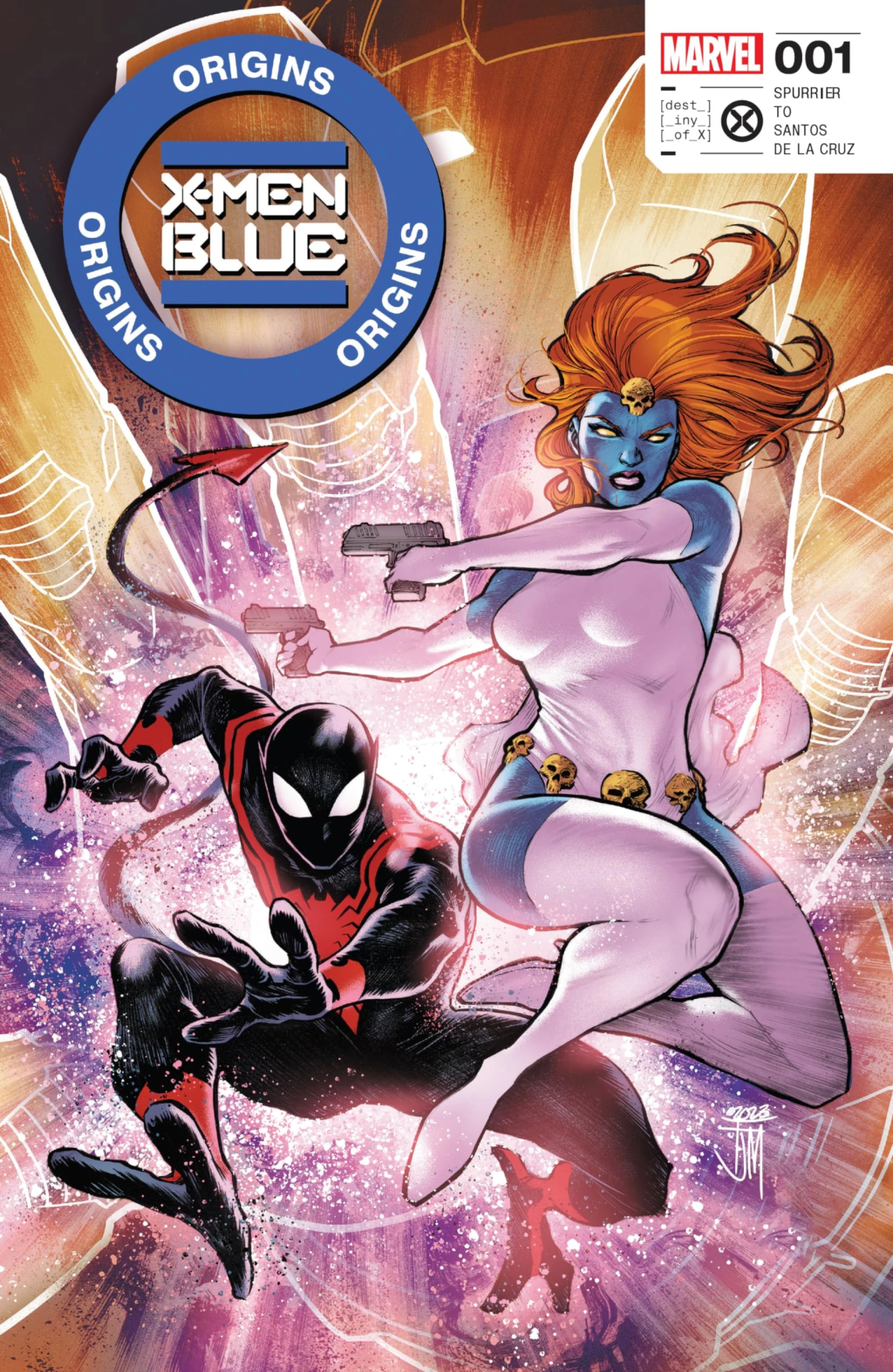 Nightcrawler and Mystique leap into action on Francis Manapul's cover to X-Men: Blue - Origins Vol. 1 #1 (2023), Marvel Comics