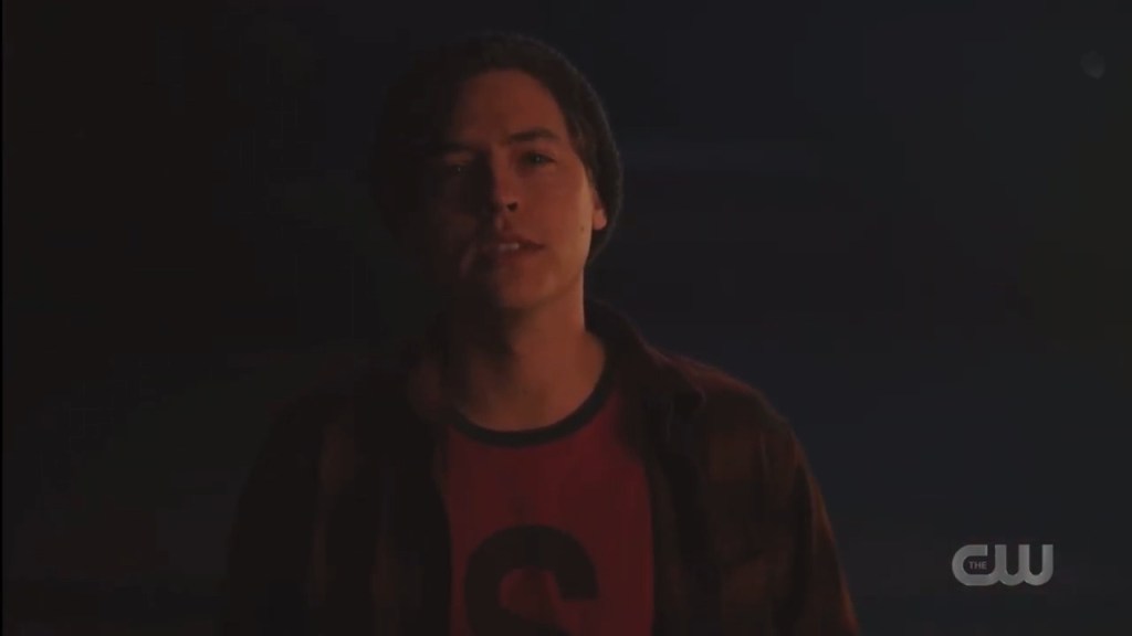The ghost of Jughead (Cole Sprouse) drops Betty (Lili Reinhart) back off in her High School days in Riverdale Season 7 Episode 20 "Chapter One Hundred Thirty-Seven: Goodbye, Riverdale"