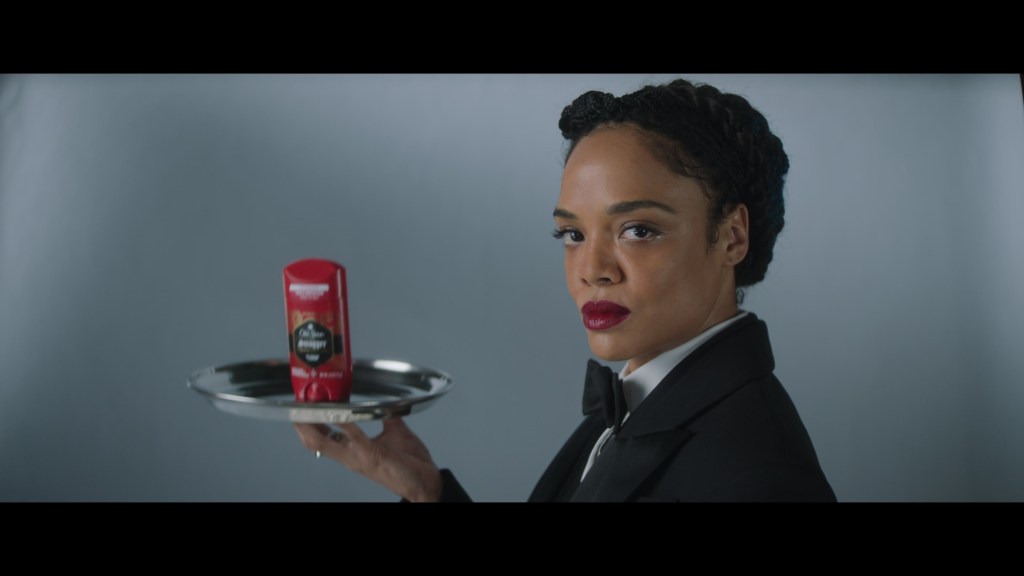 King Valkyrie (Tessa Thompson) has a deodorant recommendation in Thor: Love and Thunder (2022), Marvel Entertainment