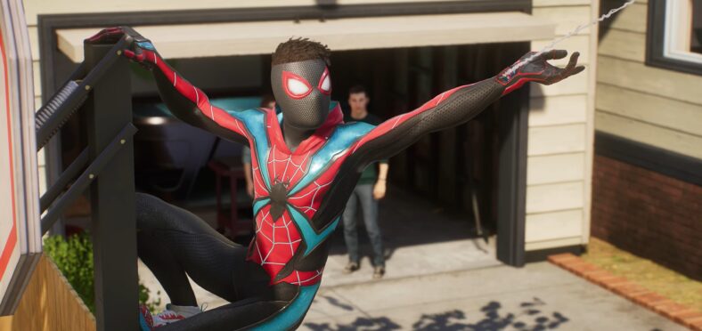 Miles (Nadji Jeter) takes the reigns as the Gamerverse's official Spider-Man in Marvel's Spider-Man 2 (2023), Insomniac Games