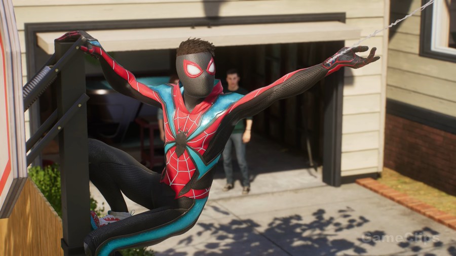 Miles (Nadji Jeter) takes the reigns as the Gamerverse's official Spider-Man in Marvel's Spider-Man 2 (2023), Insomniac Games