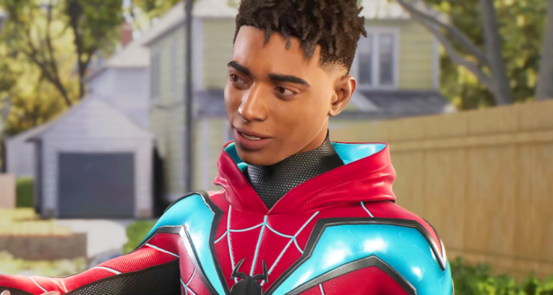 Miles (Nadji Jeter) lets Peter (Yuri Lowenthal) know New York is in good hands in Marvel's Spider-Man 2 (2023), Insomniac Games