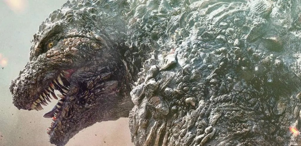 Uma olhada em Godzilla de Godzilla Minus One. Propriedade da imagem de Toho.