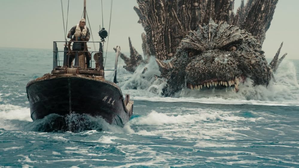 The thrilling boat chase from Godzilla Minus One. Image property of Toho.