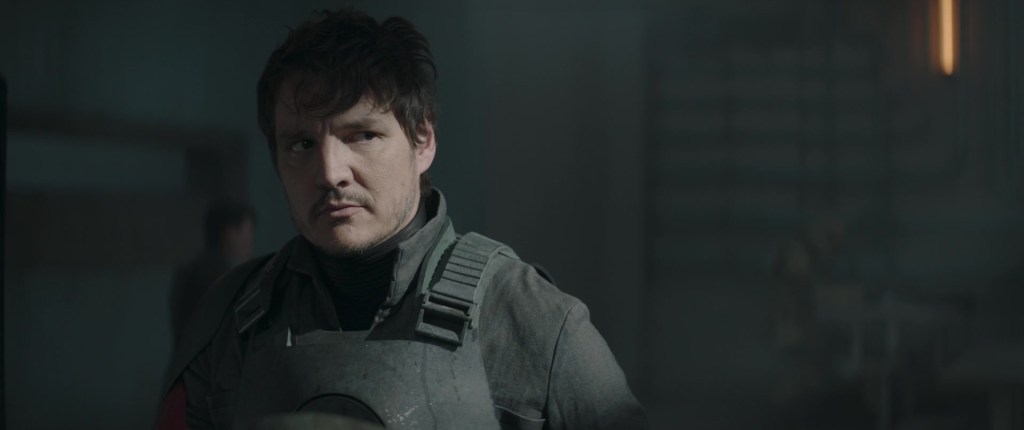 Din Djarin (Pedro Pascal) removes his helmet within an Imperial facility in The Mandalorian Season 2 Episode 7 "Chapter 15: The Believer" (2020), Disney Plus / Mr. Fantastic strikes a dashing portrait on Alex Ross' 'Timeless' variant cover to Fantastic Four Vol. 6 #24 "Cold Snap" (2020), Marvel Comics