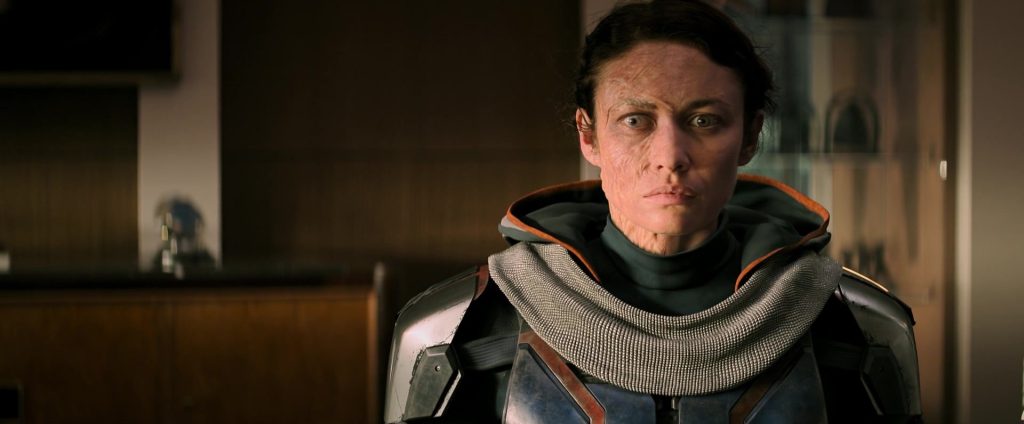 Taskmaster (Olga Kuylenko) reveals her true face in Black Widow (2022), Marvel Entertainment