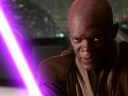 Mace Windu (Samuel L. Jackson) battles Darth Sidious (Ian McDiarmid) in Star Wars Episode III: Revenge of the Sith (2005), Lucasfilm