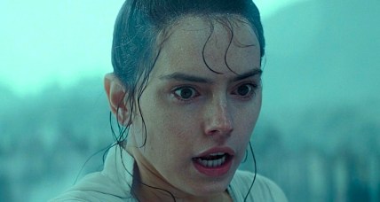 Rey Palpatine (Daisy Ridley) feels Resistance Leader Leia Organa's (Carrie Fisher) death in Star Wars Episode IX: The Rise of Skywalker (2019), Lucasfilm Ltd.