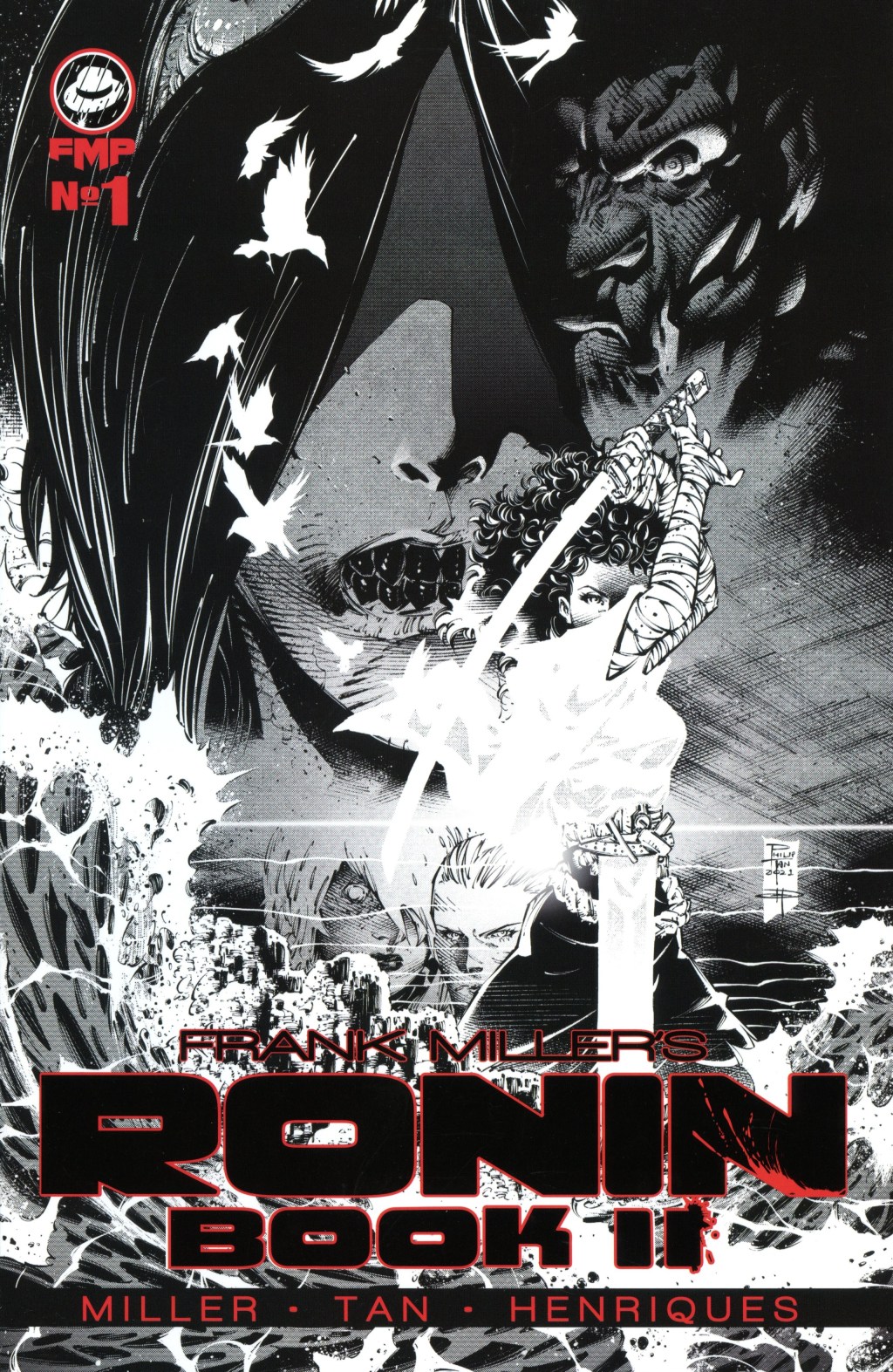 Ronin: Book II Issue #1 (2023), Frank Miller Presents. Words by Frank Miller. Art by Frank Miller, Phillip Tan, and Daniel Henriques