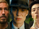 Jim Caviezel as Tim Ballard in Sound of Freedom (2023), Angel Studios / Cillian Murphy as Julius Robert Oppenheimer in Oppenheimer (2023), Universal Pictures / Nobleman (Kim Seon-ho) enjoys a beverage in The Childe (2023), Next Entertainment World