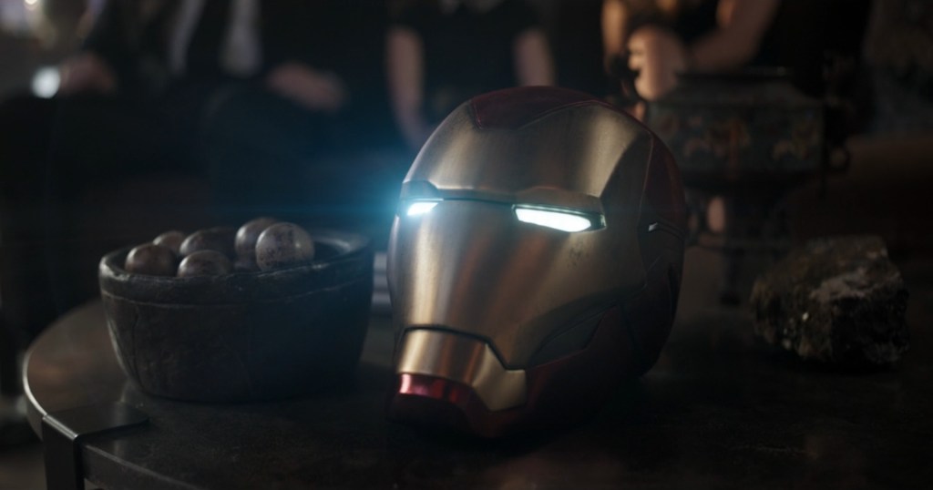 The Avengers watch Tony Stark's (Robert Downey Jr.) final message in Avengers: Endgame (2019), Marvel Studios