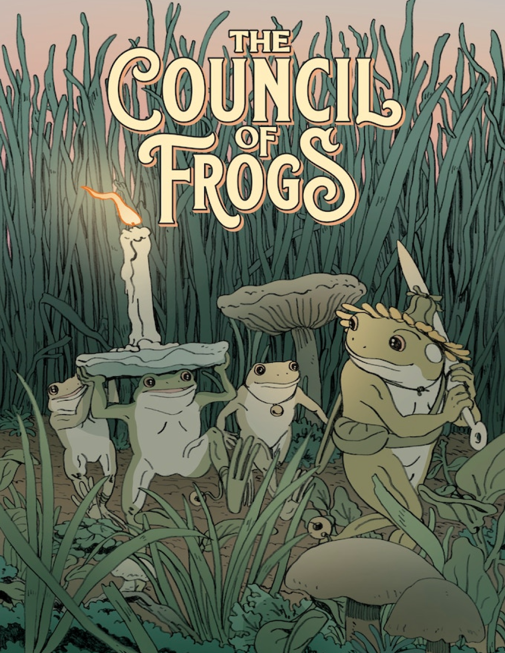 The amphibians gather in Matt Emmons' The Council of Frogs (2023), Matt Emmons