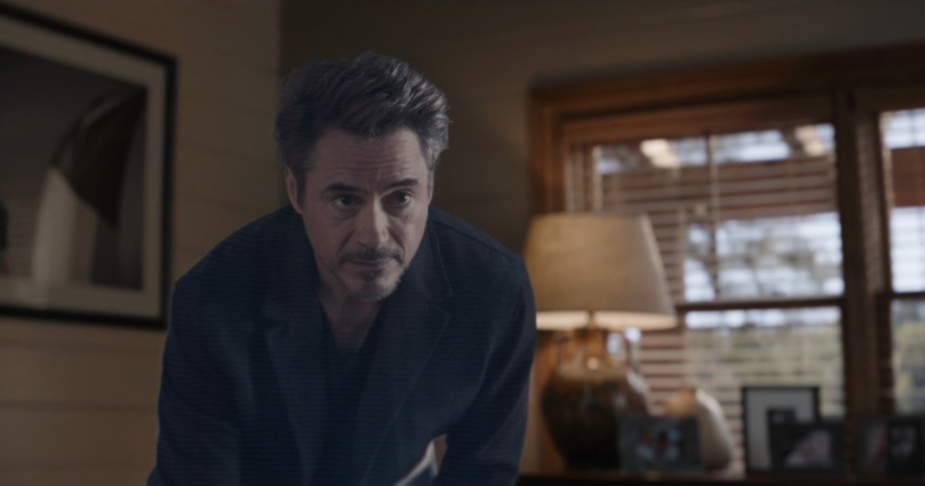 Tony Stark (Robert Downey Jr.) leaves one final message for his friends and family in Avengers: Endgame (2019), Marvel Studios
