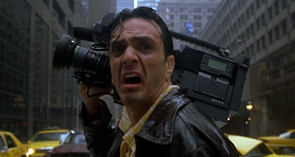 Victor Palotti (Hank Azaria) survives Godzilla's first attack in Godzilla (1998), TriStar Pictures
