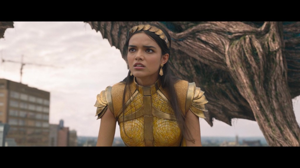 Anthea (Rachel Zegler) defies her sisters Hespoera (Helen Mirren) and Kalypso (Lucy Liu) in Shazam! Fury of the Gods (2023), Warner Bros. Discovery