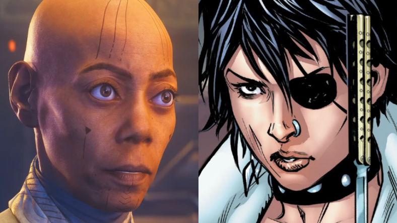 Cere Junda (Debra Wilson) realizes that her time among the living is nearing its end in Star Wars Jedi: Survivor (2023), EA / Callisto returns to the X-fold in service of Krakoa in Maruaders Vol. 1 #7 (2020), Marvel Comics. Words by Gerry Duggan, art by Stefano Caselli, Edgar Delgado, and Cory Petit.