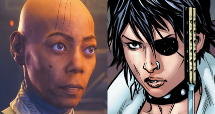 Cere Junda (Debra Wilson) realizes that her time among the living is nearing its end in Star Wars Jedi: Survivor (2023), EA / Callisto returns to the X-fold in service of Krakoa in Maruaders Vol. 1 #7 (2020), Marvel Comics. Words by Gerry Duggan, art by Stefano Caselli, Edgar Delgado, and Cory Petit.