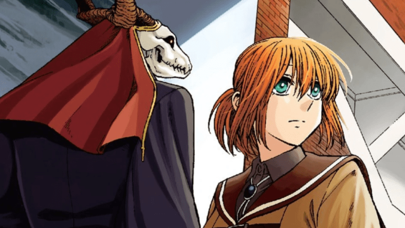 The titular duo cross paths on Kore Yamazaki's cover to The Ancient Magus' Bride Vol. 10 (2018), Mag Garden