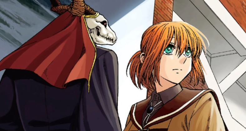The titular duo cross paths on Kore Yamazaki's cover to The Ancient Magus' Bride Vol. 10 (2018), Mag Garden