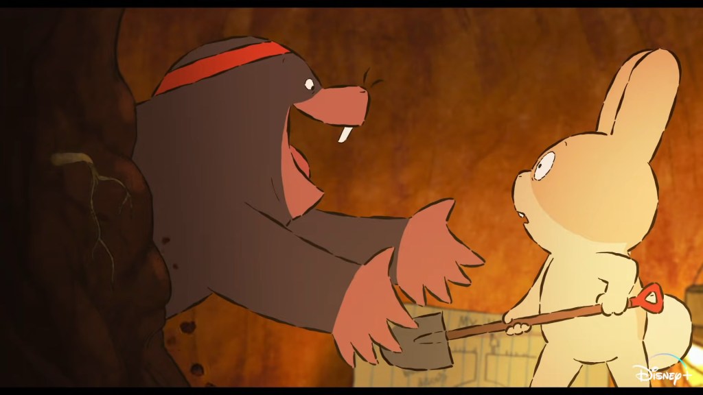 A Mole makes the acquaintance of his new neighbor in Burrow (2020), Disney/Pixar