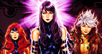 Jean Grey, Psylocke, and Rogue strut their stuff on Mark Brooks' variant cover to Uncanny X-Men Vol. 5 #1 "Disassembled, Part 1" (2018), Marvel Comics