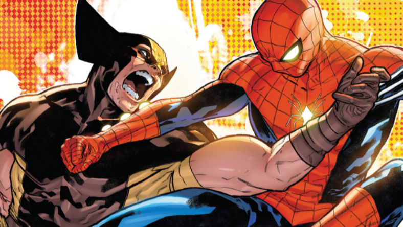 Spider-Man and Wolverine come to blows for the umpteenth time on R.B. Silva and Jesus Aburtov's cover to Spider-Man Annual Vol. 4 #1 "Contest of Chaos: Part One" (2023), Marvel Comics