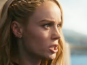 Captain Marvel (Brie Larson) finds herself overwhelmed by Kree forces in The Marvels (2023), Marvel Cinematic Universe