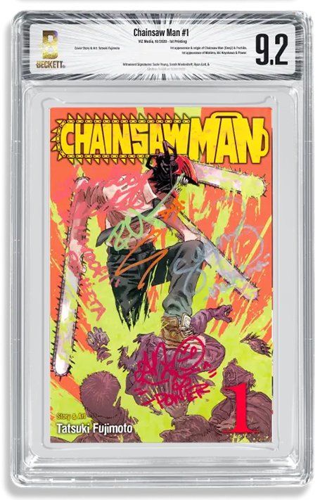 An example of a Beckett Collectibles graded copy of Chainsaw Man Vol. 1 (2019), Shueisha