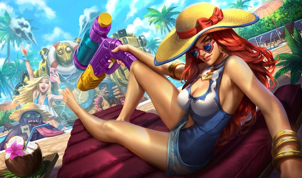 Miss Fortune catches some rays in League of Legends (2009), Riot Games 