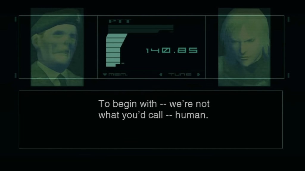 The Patriots AI (Paul Eiding) reveals its true nature to Raiden (Quinton Flynn) in Metal Gear Solid 2: Sons of the Liberty (2001), Konami