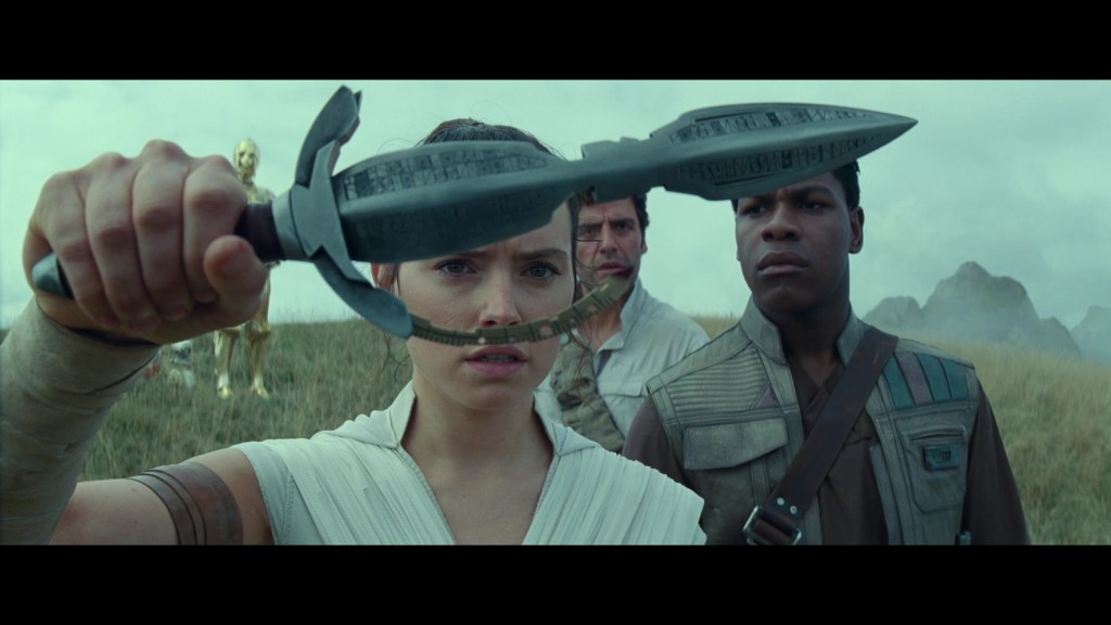 Rey (Daisy Ridley) uses the Blade of Ochi of Bestoon to track down the wayfinder in Star Wars: Episode IX - The Rise of Skywalker (2019), Disney