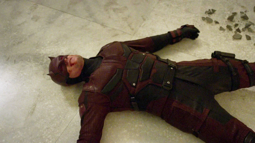 Benjamin Pondexter (Wilson Bethel) is left paralyzed in Daredevil Season 3 Episode 13 “A New Napkin” (2018), Marvel Entertainment